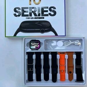 Smartwatch with Interchangeable Straps - Black and Orange